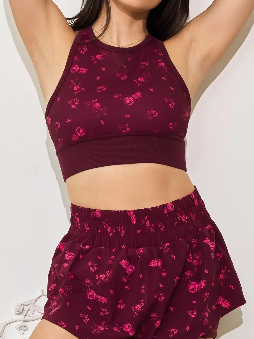 Popflex Sweat Sesh Crop in Fleur d’Amour